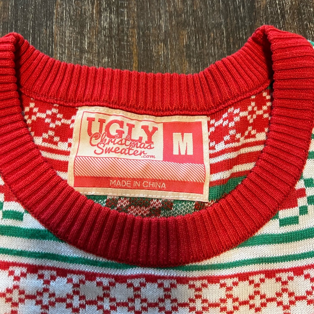 Ugly Christmas Sweater - Red, Green, and White Crewneck - Picture 3 of 7